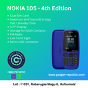 NOKIA MOBILE PHONE 105 4TH EDITION 