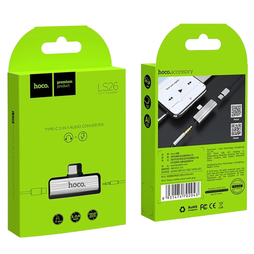 TYPE C 2 IN 1 AUDIO CONVERTER  HOCO  LS26