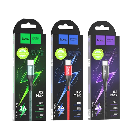 DATA CABLE HOCO USB to TYPE C X2 MAX 3Mtr