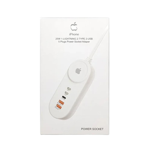 POWER SOCKET ADAPTER IPHONE 25W (1XL / 2XUSB/ 2 XTYPE C)